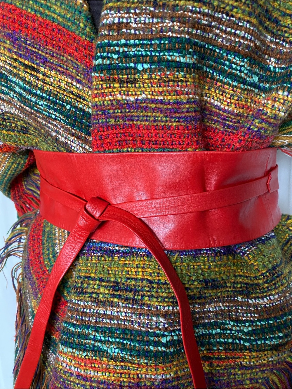 Rudsak Red 100% Leather Obi/Wrap Belt - Classic Women Made in Canada 🇨🇦